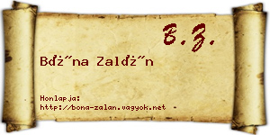Bóna Zalán névjegykártya