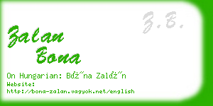 zalan bona business card